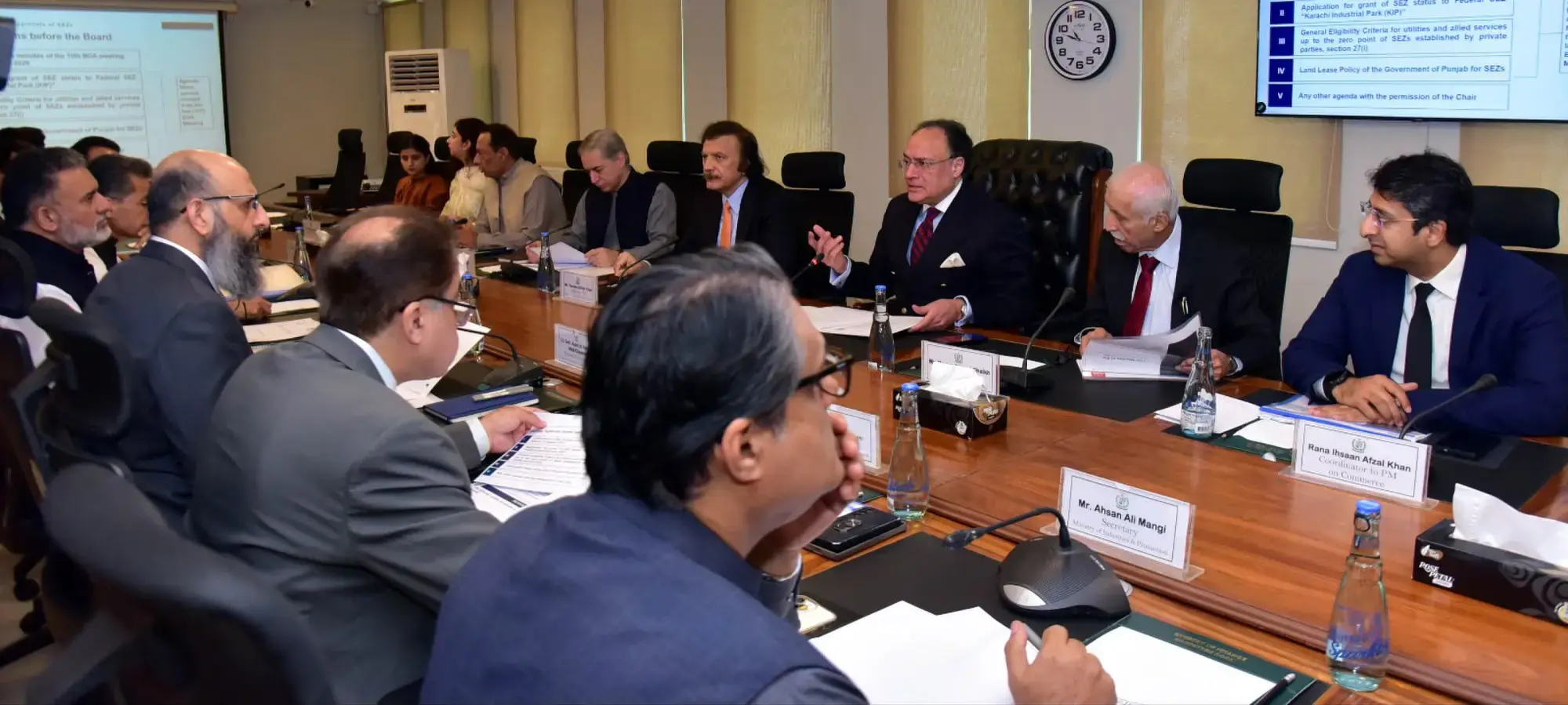 Finance Minister Muhammad Aurangzeb chairs he 11th meeting of the Board of Approvals for SEZs here on Friday, oct 24. --APP Finance Minister Muhammad Aurangzeb chairs he 11th meeting of the Board of Approvals for SEZs here on Friday, oct 24. --APP