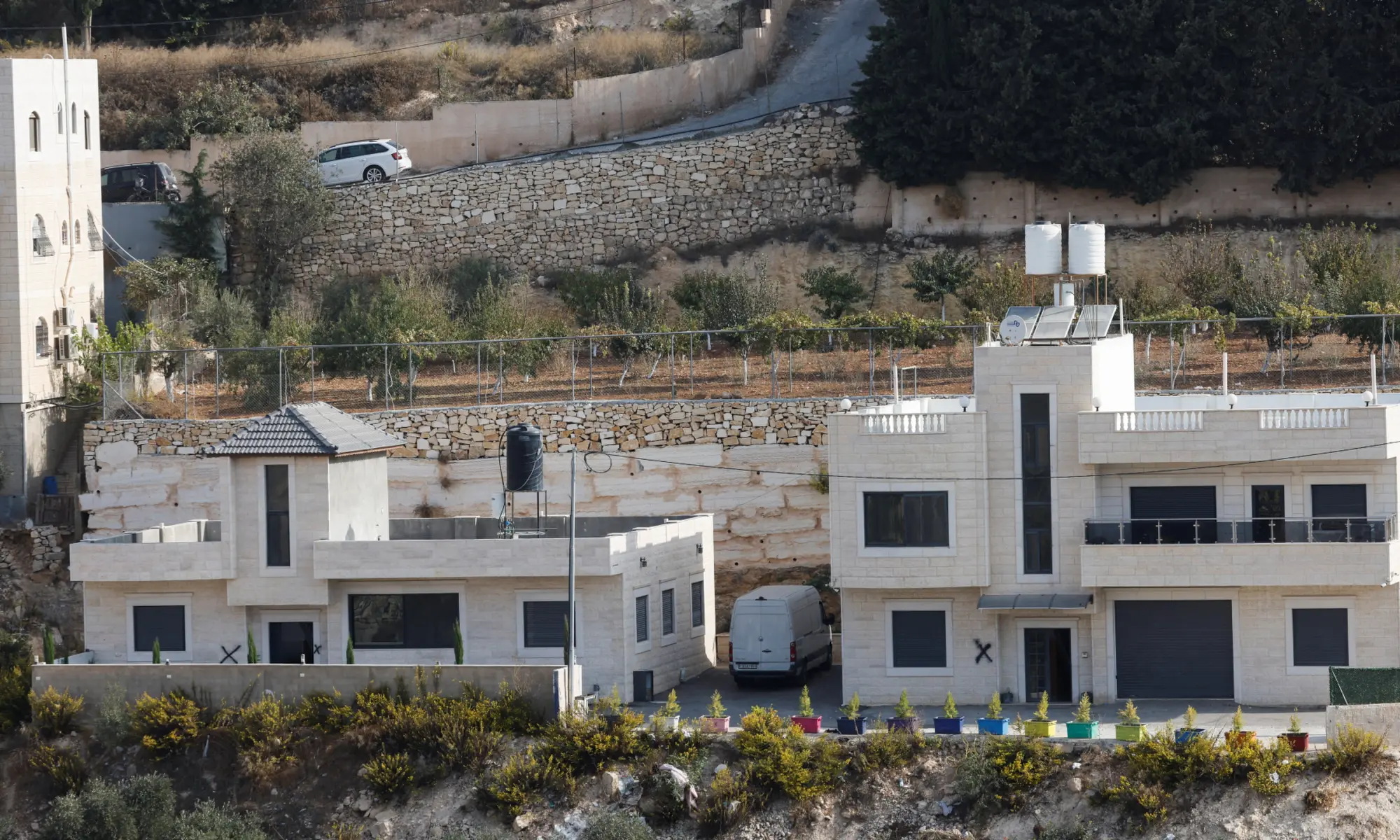  Palestinian homes marked with an &ldquo;X&rdquo; by the Israeli army after evacuation are seen in Hebron, in the Israeli-occupied West Bank on Oct 24, 2026. &mdash; Reuters 