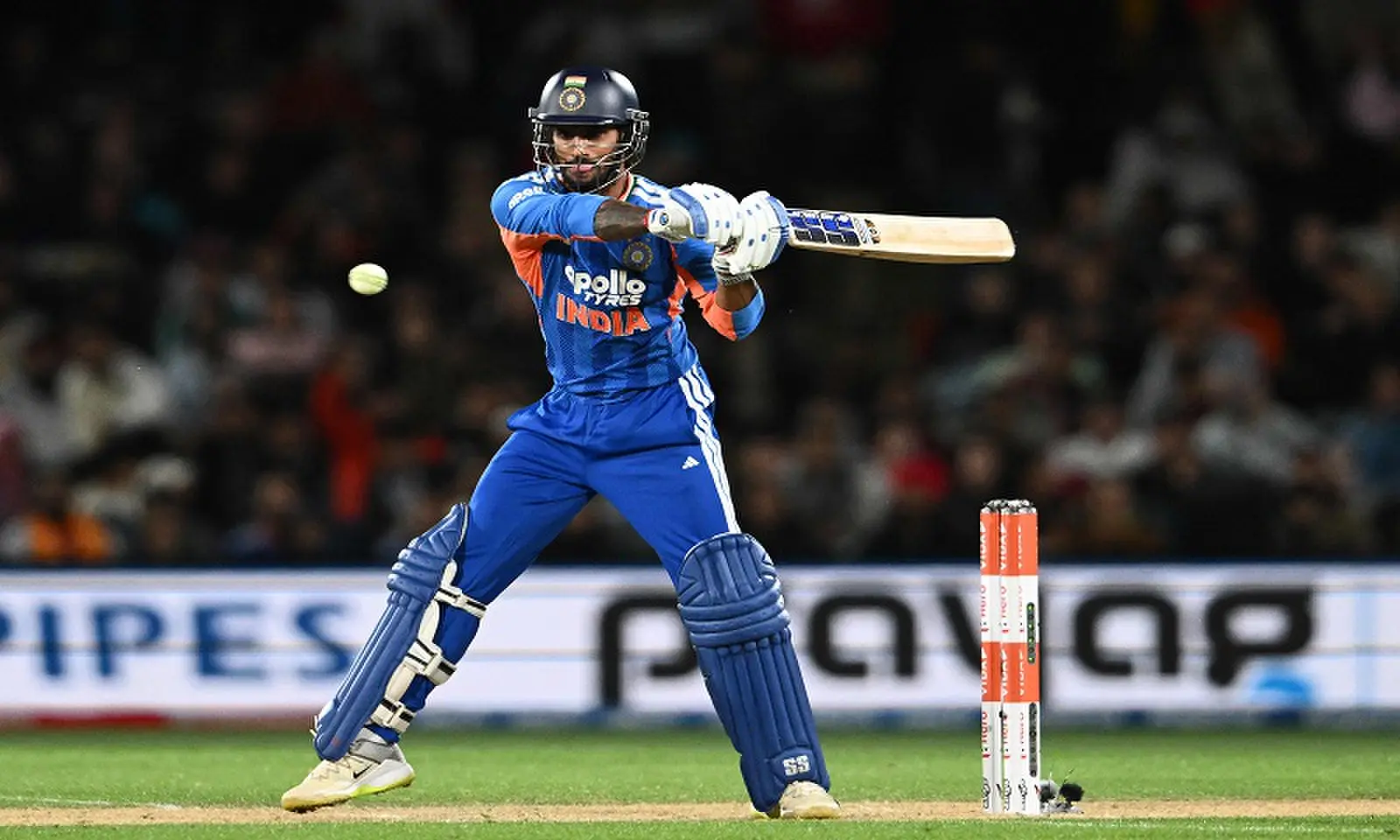 Indian batter Tilak Varma in action during the second Twenty20 International against New Zealand at Hagley Oval in Christchurch, New Zealand, on October 24, 2026. &mdash;AFP