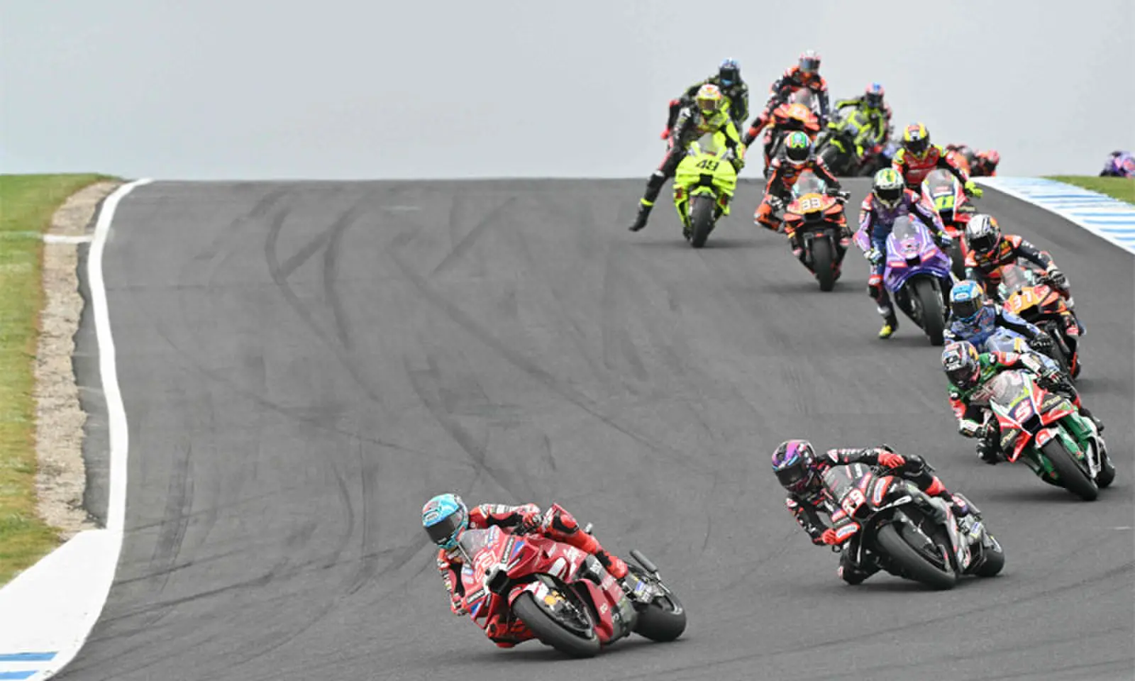 DUCATI Lenovo Team&rsquo;s Spanish rider Marc Marquez leads the sprint race of the Australian MotoGP Grand Prix on Saturday.&mdash;AFP