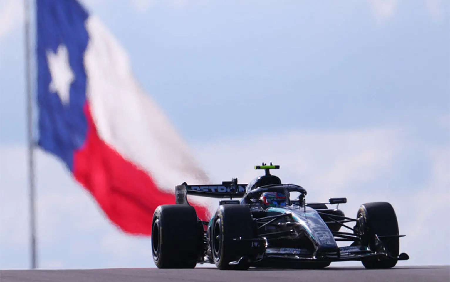 Mercedes&rsquo; Andrea Kimi Antonelli of Italy drives during qualifying for the Formula One United States Grand Prix at the Circuit of the Americas.&mdash;Reuters