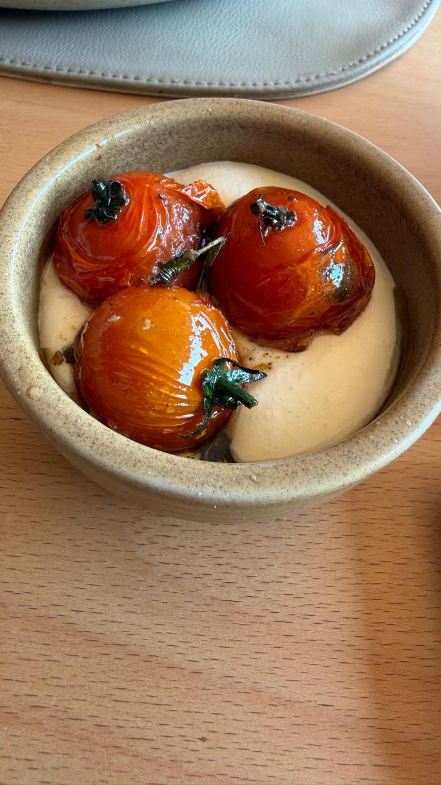 Cherry tomatoes in whipped ricotta
