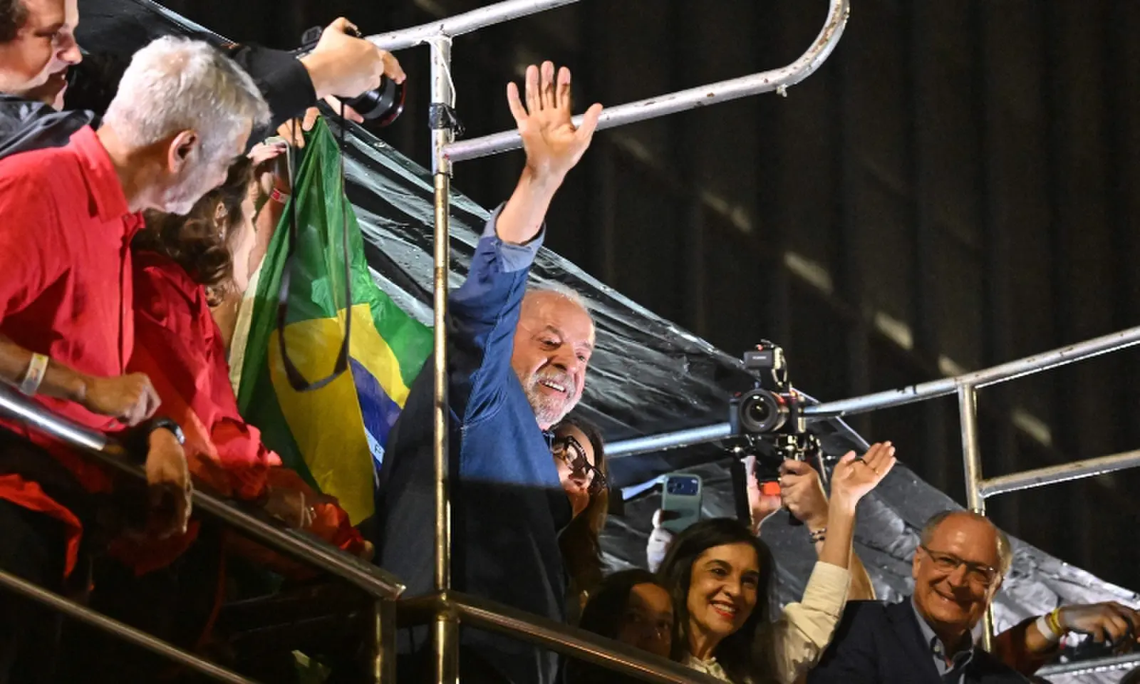 Brazil’s President and presidential candidate Luiz Inacio Lula da Silva gestures to supporters after winning the presidential runoff election in Sao Paulo, Brazil, on October 26, 2026. —AFP