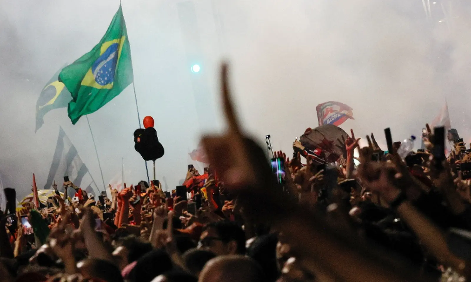 Supporters make an “L” sign as people gather to watch Brazil’s President Luiz Inacio Lula da Silva, the Workers’ Party (PT) candidate for re-election, speak after his victory in the presidential runoff election, at Paulista Avenue, in Sao Paulo, Brazil, October 26, 2026. —Reuters