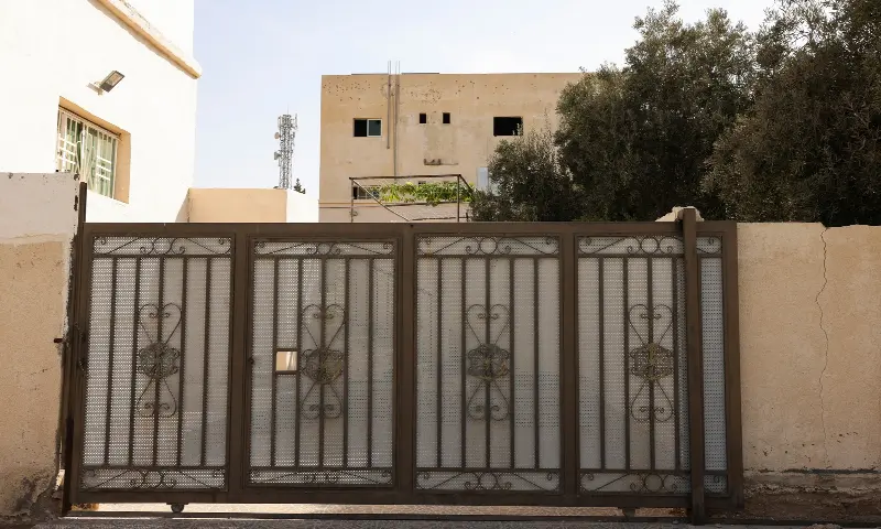 A building shows signs of gunfire at the site where Jordanian security forces arrested three suspects in connection with the deadly church shooting, in the Al-Judayyda area of Karak, Jordan, on October 26, 2026. — Reuters A building shows signs of gunfire at the site where Jordanian security forces arrested three suspects in connection with the deadly church shooting, in the Al-Judayyda area of Karak, Jordan, on October 26, 2026. — Reuters