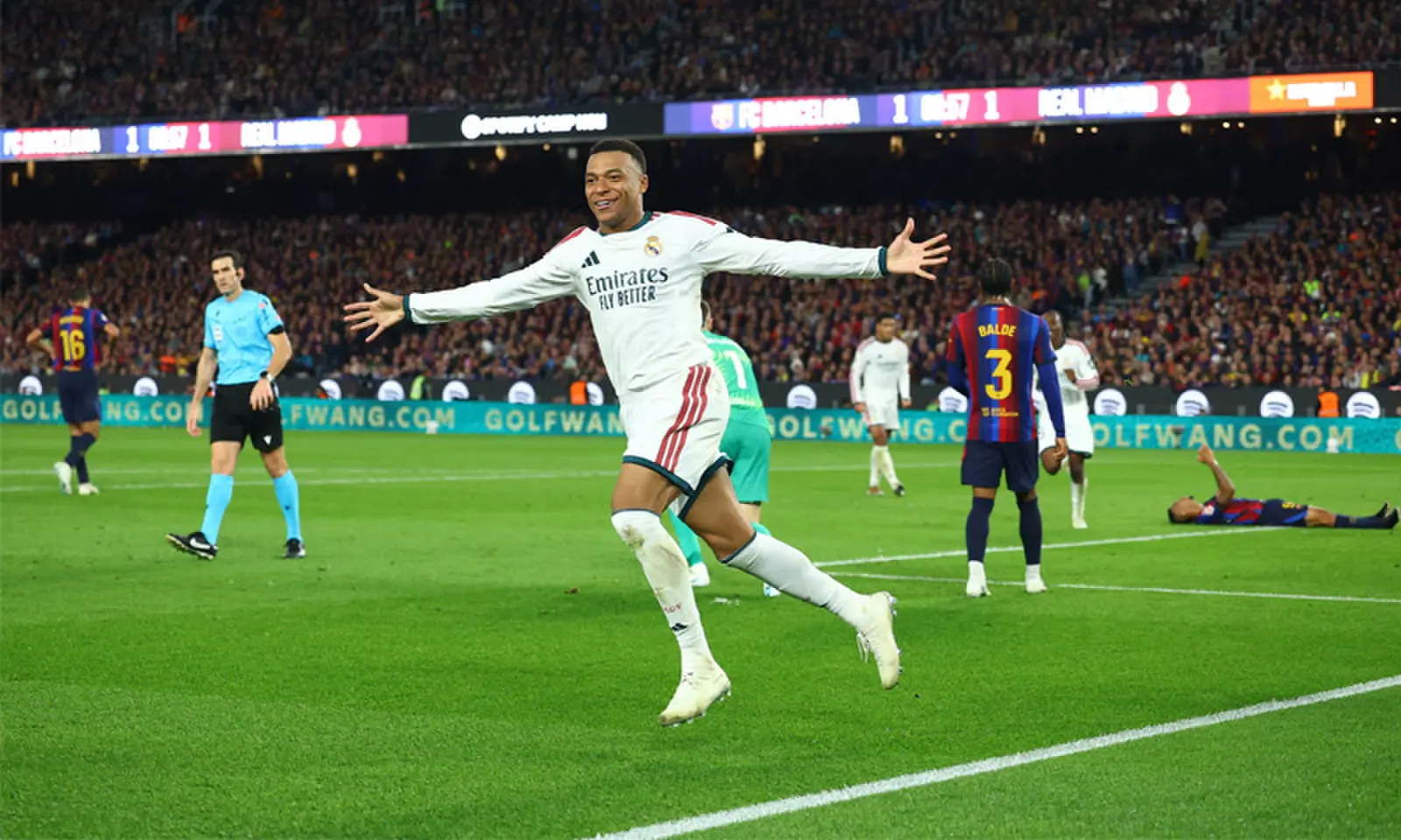 Real Madrid's Kylian Mbappe celebrates after scoring the winner against Barcelona during their La Liga match at Camp Nou in Barcelona, Spain, on October 25, 2026. —Reuters/File Real Madrid's Kylian Mbappe celebrates after scoring the winner against Barcelona during their La Liga match at Camp Nou in Barcelona, Spain, on October 25, 2026. —Reuters/File