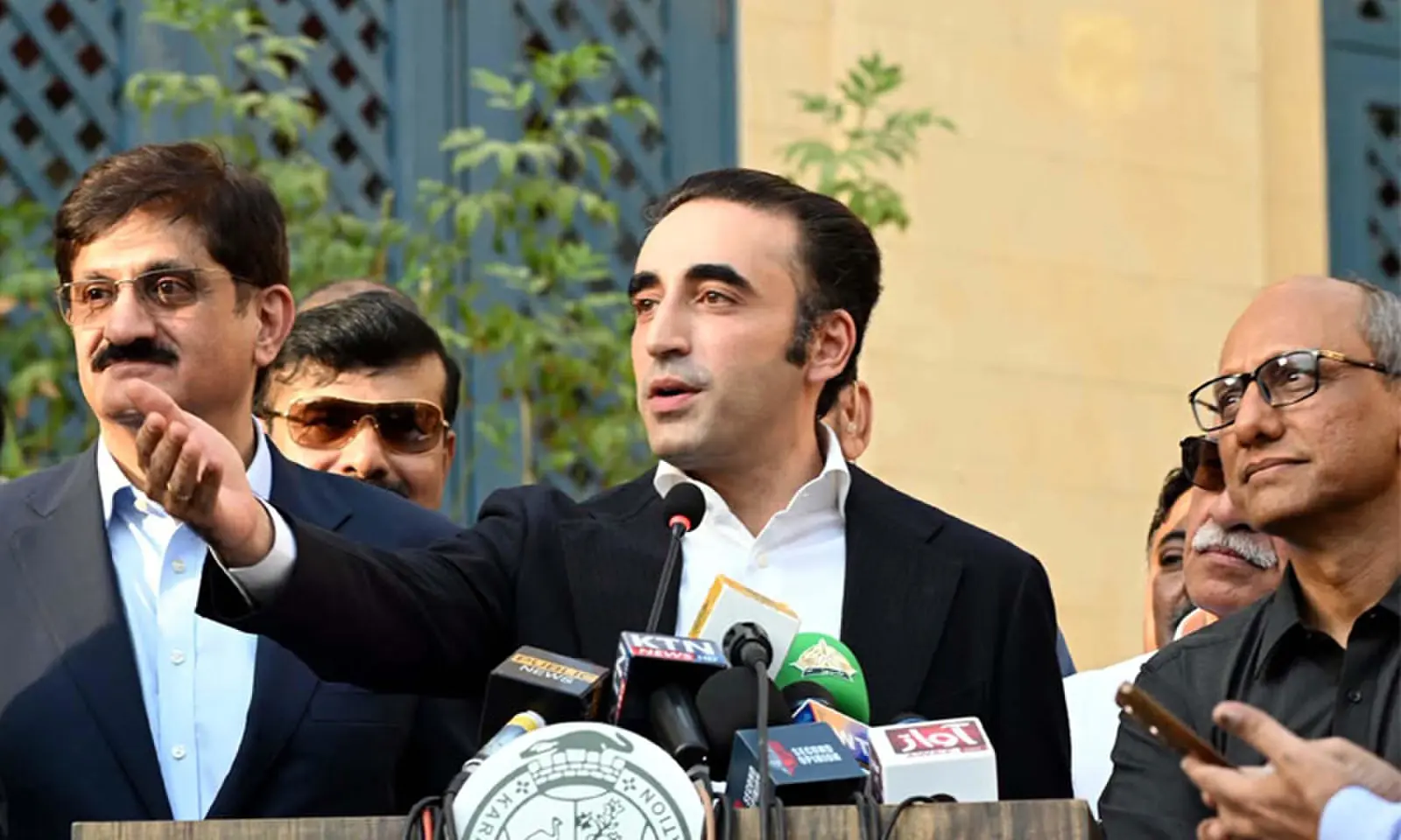 BILAWAL Bhutto-Zardari speaks to media at Spencer Eye Hospital in Lyari Town.—PPI BILAWAL Bhutto-Zardari speaks to media at Spencer Eye Hospital in Lyari Town.—PPI