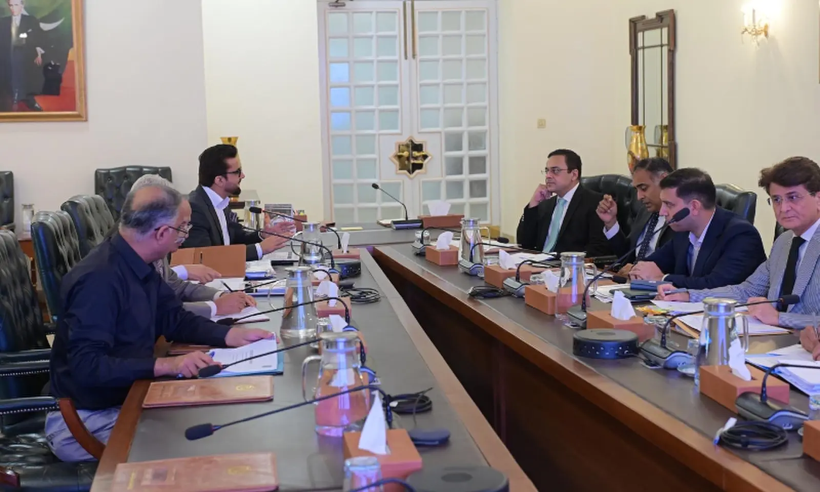 Economic Affairs Minister Ahad Cheema chairs a meeting on construction regulation in Islamabad on October 28, 2026. &mdash; Press Information Department (PID)