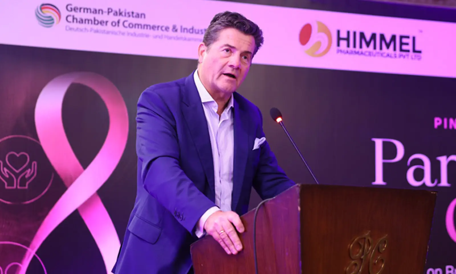 German Consul General in Karachi Thomas Eberhard Schultze speaks at the event.—Dawn German Consul General in Karachi Thomas Eberhard Schultze speaks at the event.—Dawn