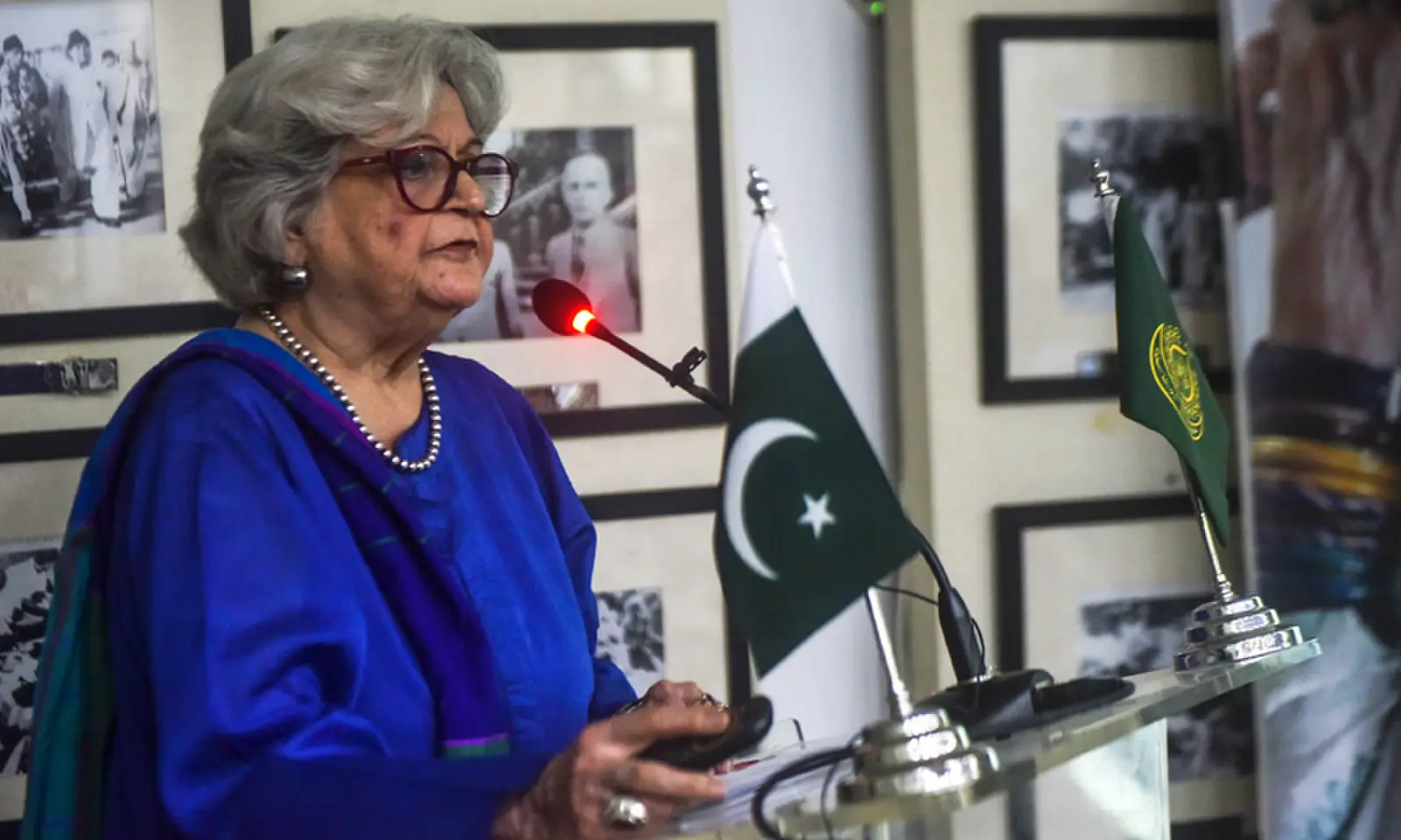 Salima Hashmi speaks at the event. —Fahim Siddiqi / White Star Salima Hashmi speaks at the event. —Fahim Siddiqi / White Star