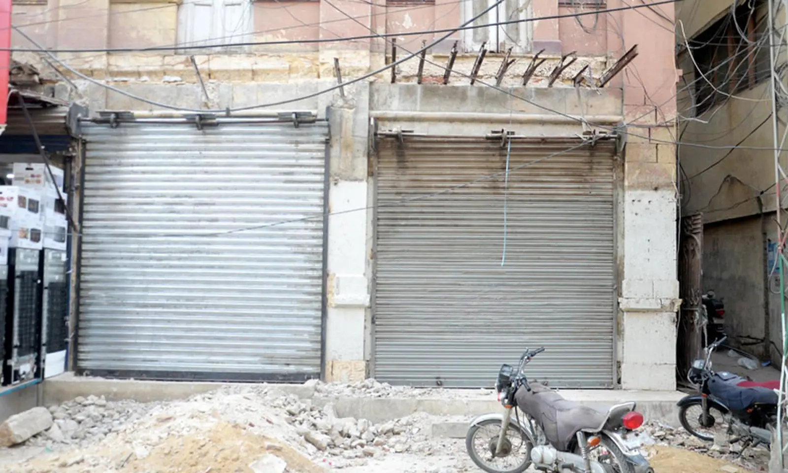 A view of the partially demolished building.—By Umair Ali A view of the partially demolished building.—By Umair Ali