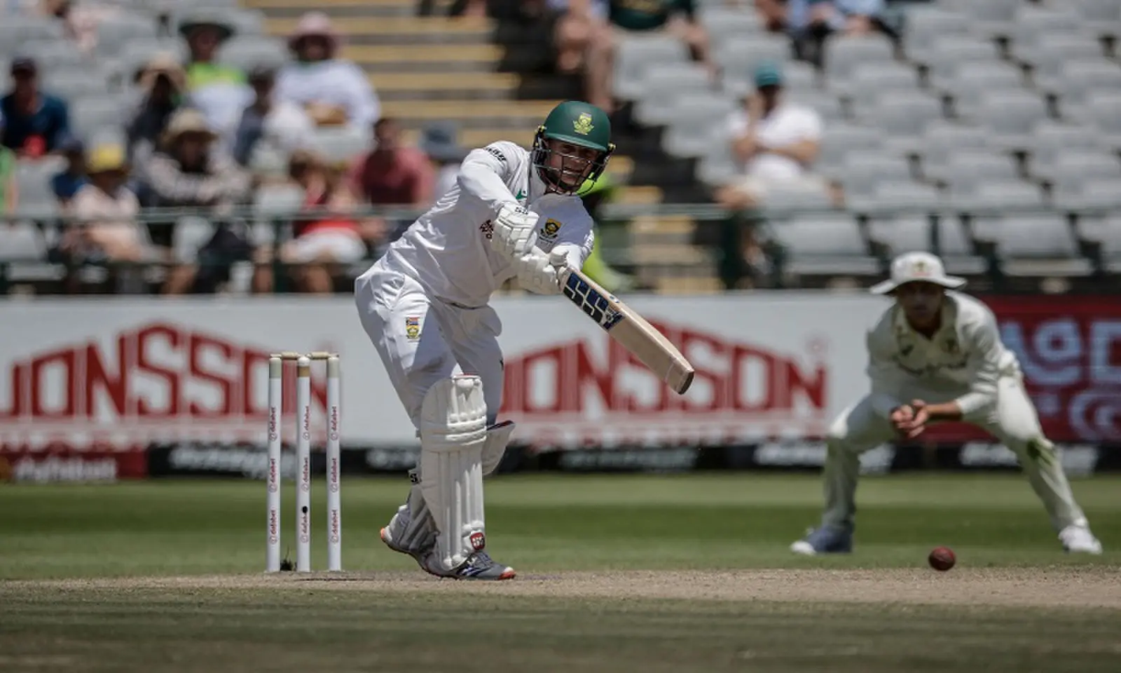 South African batter Ryan Rickelton plays a shot during the third Test against Australia at the Newlands Stadium in Cape Town, South Africa, on October 30, 2026. —AFP South African batter Ryan Rickelton plays a shot during the third Test against Australia at the Newlands Stadium in Cape Town, South Africa, on October 30, 2026. —AFP