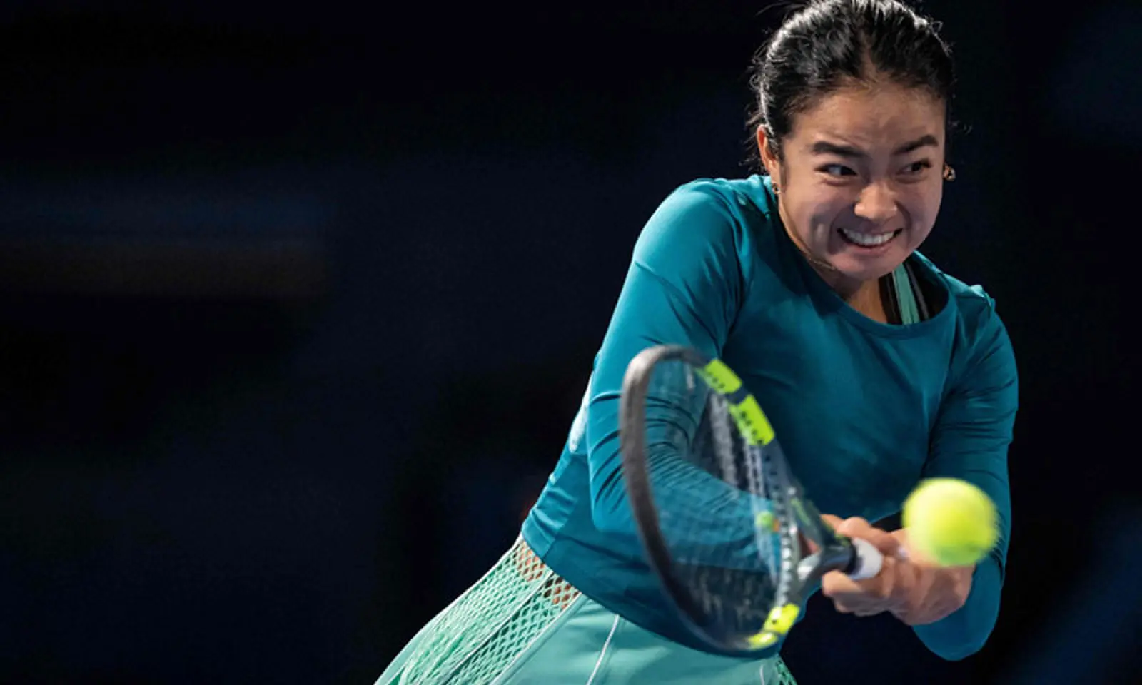Alexandra Eala of the Philippines hits a return against Russia’s Diana Shnaider during their Pan Pacific Open quarter-final at Ariake Coliseum on Friday.—AFP Alexandra Eala of the Philippines hits a return against Russia’s Diana Shnaider during their Pan Pacific Open quarter-final at Ariake Coliseum on Friday.—AFP