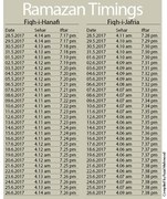 Ramazan Timings