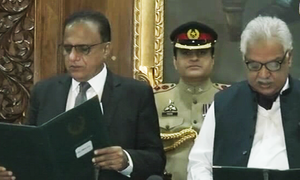 Former Justice Dost Muhammad Khan takes oath as KP CM