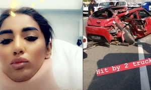 اداکارہ متھیرا کی کار کو حادثہ
