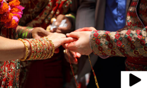 بھارتی لڑکا اور پاکستانی لڑکی شادی کے بندھن میں بندھ گئے