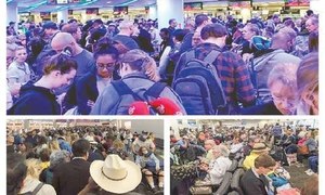 Travellers fret over long wait as virus screenings jam US airports