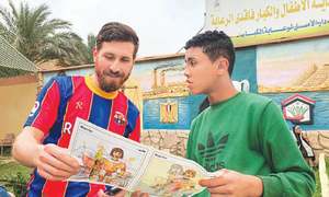 Messi lookalike thrills football-loving orphans in Egypt