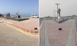 گوادر: دستی بم حملے کے نتیجے میں قائداعظم کا نصب مجسمہ منہدم