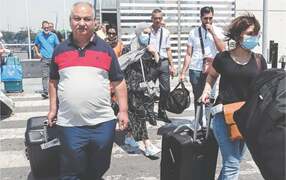 First Palestinians to use an Israeli airport land in Cyprus