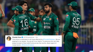 &lsquo;We are playing for our people&rsquo;: Shadab Khan dedicates victory against Hong Kong to flood victims