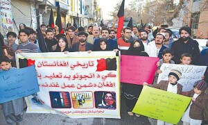 افغانستان میں خواتین کی یونیورسٹی میں تعلیم پر پابندی کے خلاف کوئٹہ میں احتجاج