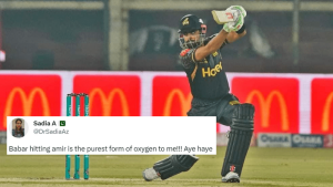 Twitter hails Babar Azam&rsquo;s cover drive as the perfect comeback to Mohammad Amir&rsquo;s &lsquo;tail-ender&rsquo; comment
