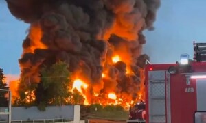 Fire erupts at Crimea fuel depot
