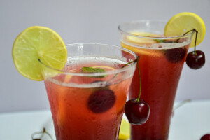 Cool off in this sweltering heat with a chilled glass of cherry lemonade