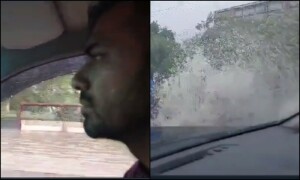 بارش کے پانی سے ڈوبی سڑک پر تیز رفتاری سے گاڑی چلانے پر وہاب ریاض تنقید کی زد میں