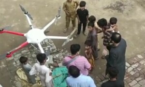 Drone loaded with drugs crashes in Lahore&rsquo;s Kahna: police
