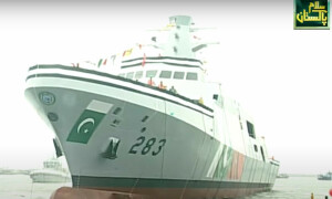 پی این ایس طارق پاک بحریہ کے بیڑے میں شامل، وزیراعظم اور ترک نائب صدر نے لانچنگ کی