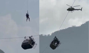 خدا کے واسطے ہمارے لیے کچھ کریں، کیبل کار میں پھنسے شخص کی دہائی