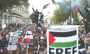 100,000 protesters join pro-Palestinian march through London