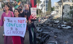 &rsquo;یہ جنگ نہیں نسل کشی ہے&lsquo;، اشنا شاہ کی فلسطینیوں سے اظہار یکجہتی کیلئے ریلی میں شرکت