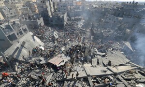 PHOTOS: Buildings reduced to rubble by Israeli strikes in Gaza&rsquo;s Khan Yunis
