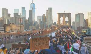Thousands of pro-Palestinian protesters march in New York