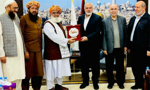 مولانا فضل الرحمٰن کی حماس کے رہنماؤں اسمٰعیل ہنیہ اور خالد مشعل سے ملاقات