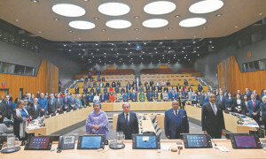 UN observes minute&rsquo;s silence for 101 staffers killed in Gaza
