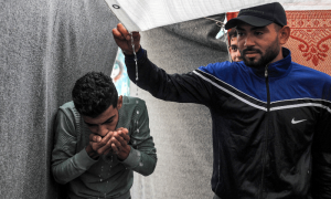 PHOTOS: Hunger, thirst at rain-hit UN school where Palestinians have sought refuge