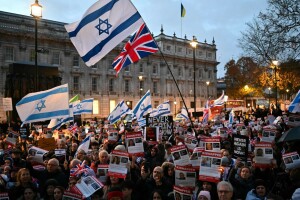 PHOTOS: Protesters call for release of Israeli hostages outside Downing Street