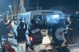 PHOTOS: Red Cross transports released hostages from Gaza