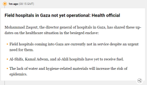 Field hospitals in Gaza not yet operational: health official