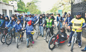 Cycling rally held to raise awareness about smog