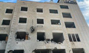 PHOTOS: Palestinians seek shelter in damaged Yafa hospital in central Gaza