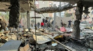 PHOTOS: Building reduced to rubble after Israeli strikes on Khan Younis