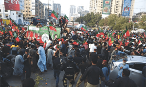 PTI unveils manifesto as police disperse several rallies