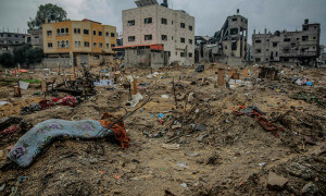 PHOTOS: Makeshift cemeteries in Gaza City after being bulldozed by Israeli forces