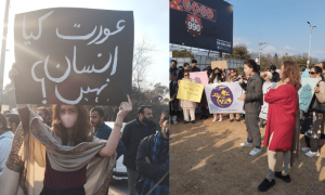 &lsquo;Mera Jism, Meri Marzi&rsquo;: Islamabad feminists protest Bushra Bibi, Imran&rsquo;s conviction in Iddat case